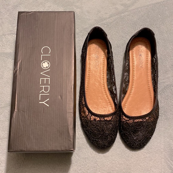 Black floral lace flats - Picture 2 of 5